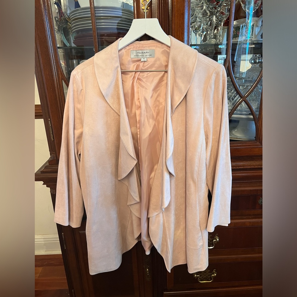 Loose Fitting Soft Feeling Jacket, Light Pink Col… - image 2